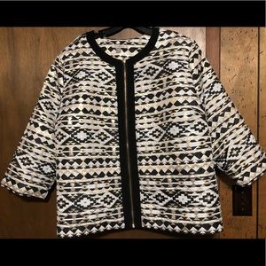 Roz & Ali geometric pattern jacket Size 3x